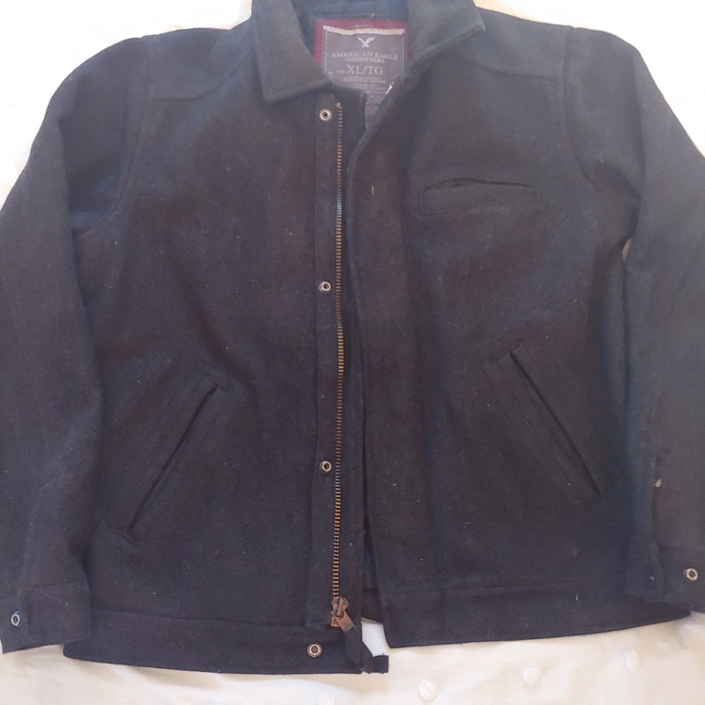 Black/Dark Grey Wool Jacket.